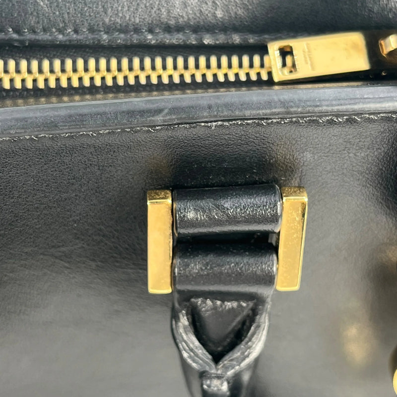 SAINT LAURENT ベイビーカバス レザー ハンドバッグ ショルダーバッグ - ブラック