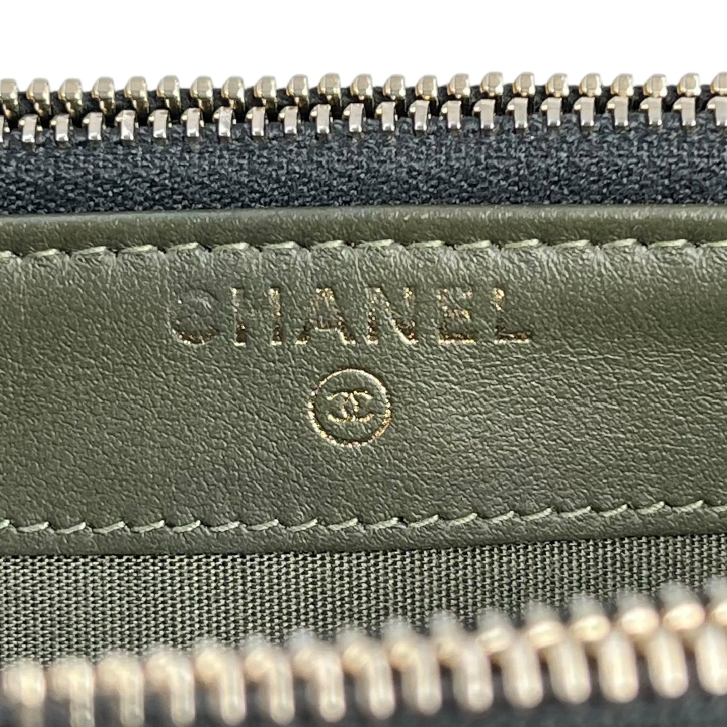 CHANEL Caviarskin Boy Double Zip Around Chain Wallet - Black 