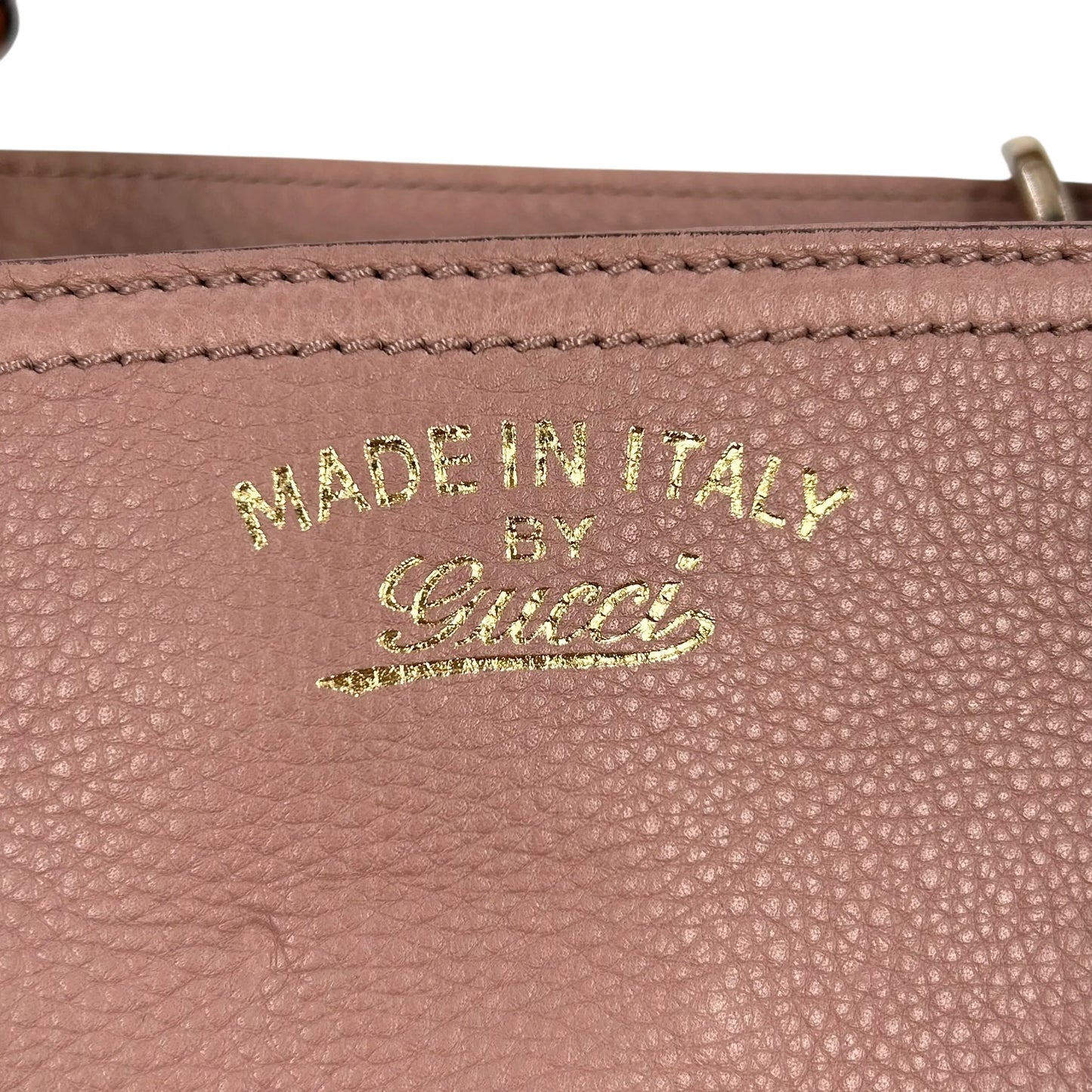 GUCCI Bamboo Leather Handbag/Shoulder Bag - Pink 