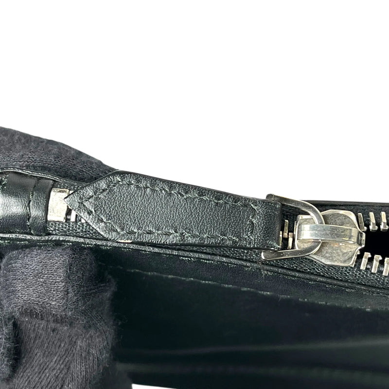 BALENCIAGA Logo Leather Clutch Bag - Black 