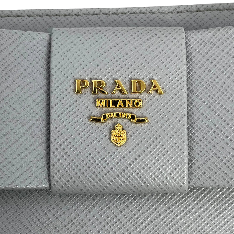 PRADA サフィアーノ リボンモチーフ 長財布 ロングウォレット - グレー