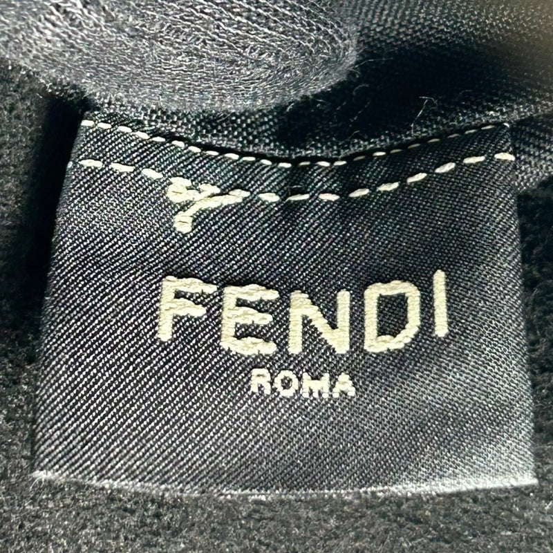 FENDI Baguette Messenger Bag Leather Shoulder Bag - Grey 