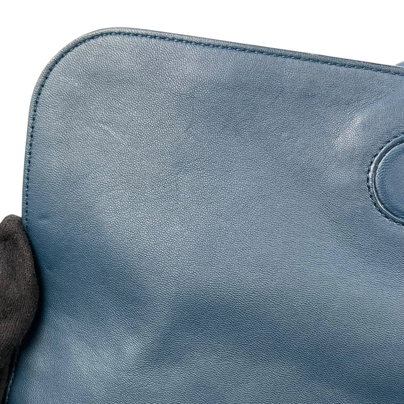 BOTTEGA VENETA Intrecciato Leather Shoulder Bag - Navy 