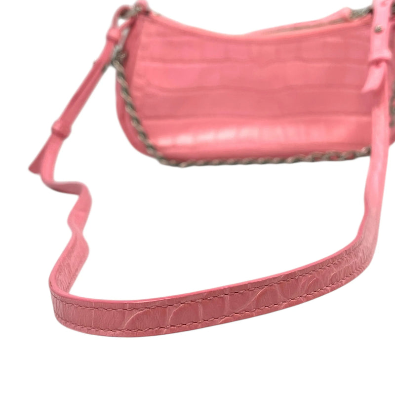 BALENCIAGA Le Cagole Leather Mini Handbag/Shoulder Bag - Pink 