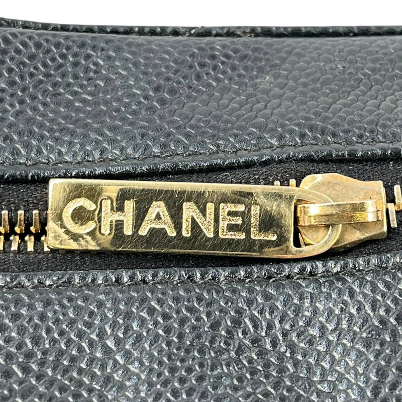 CHANEL Matelasse Caviar Leather Chain Shoulder Bag - Black 