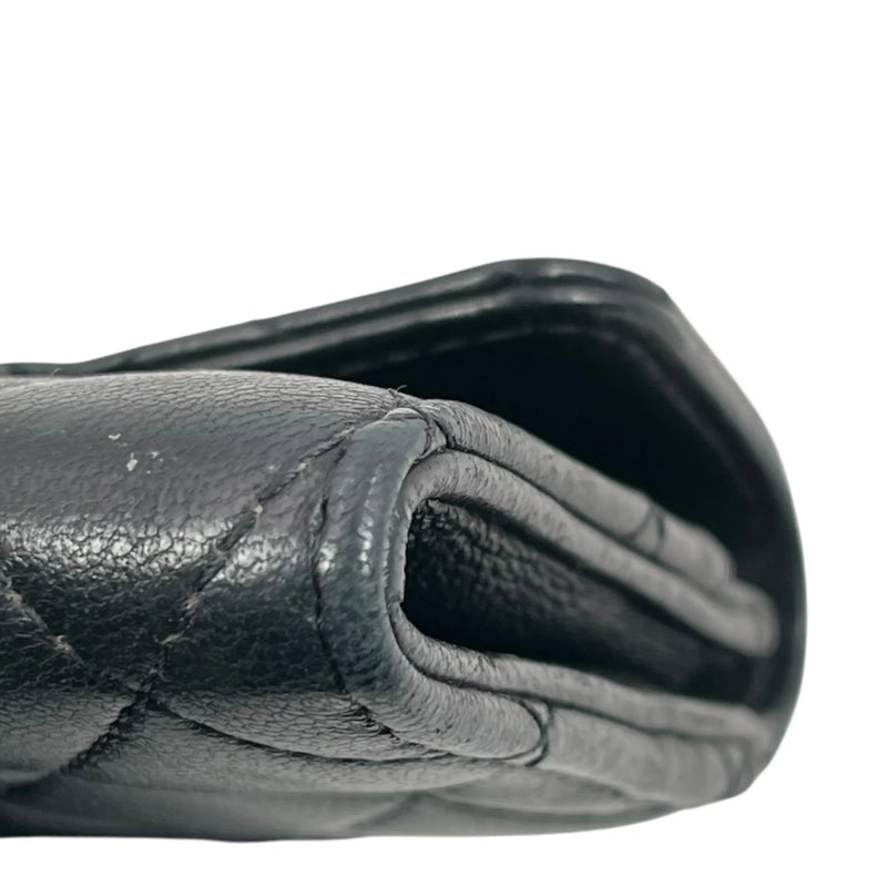 CHANEL Matelasse Lambskin Card Case and Coin Case - Black 