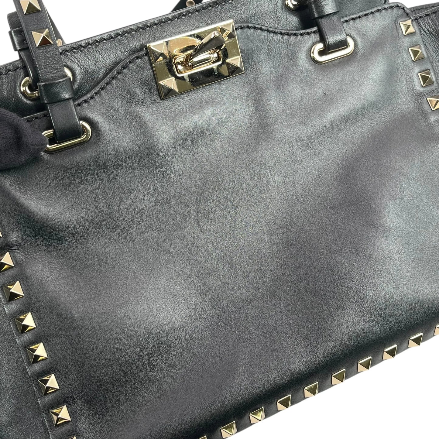 Valentino Rockstud Leather Handbag/Shoulder Bag - Black 
