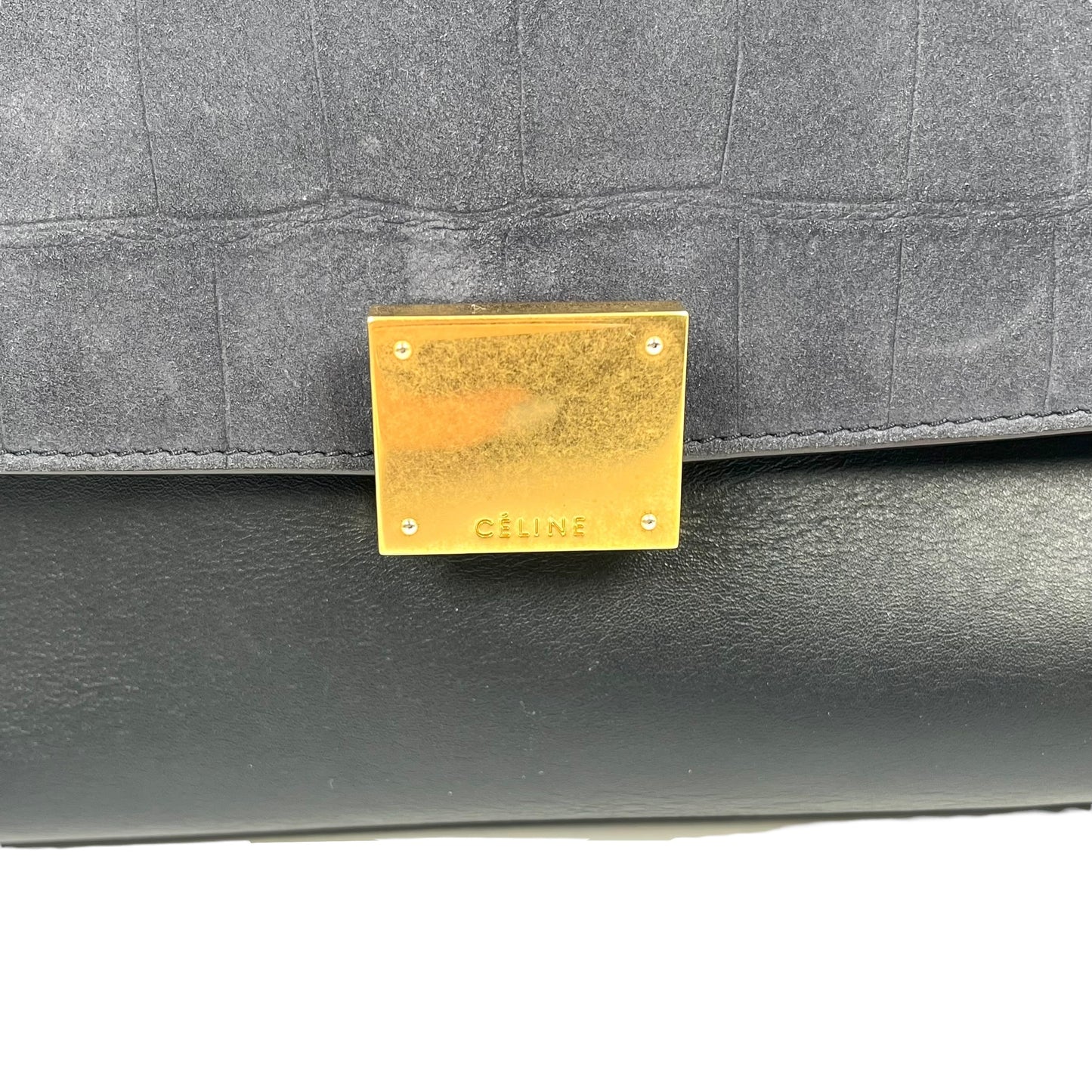 CELINE Trapeze Handbag - Navy Blue 