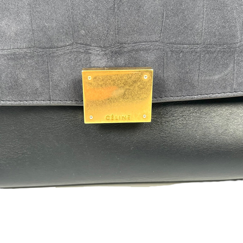 CELINE Trapeze Handbag - Navy Blue 