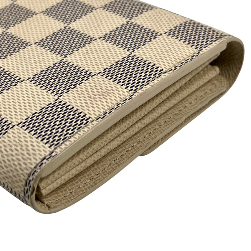 Louis Vuitton Damier Azur Portefeuille Sarah Long Wallet - White 