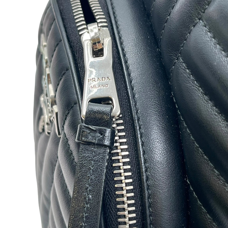 PRADA Diagram Leather Backpack - Black 