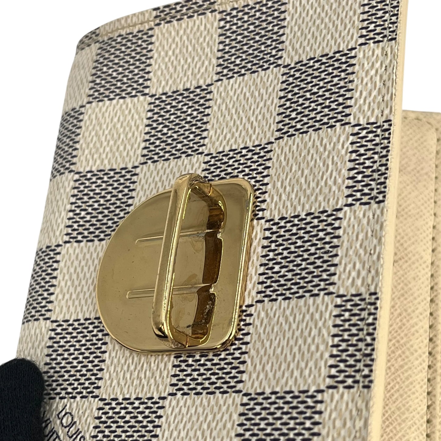 Louis Vuitton Damier Azur Portefeuille Koala Compact Wallet - White 