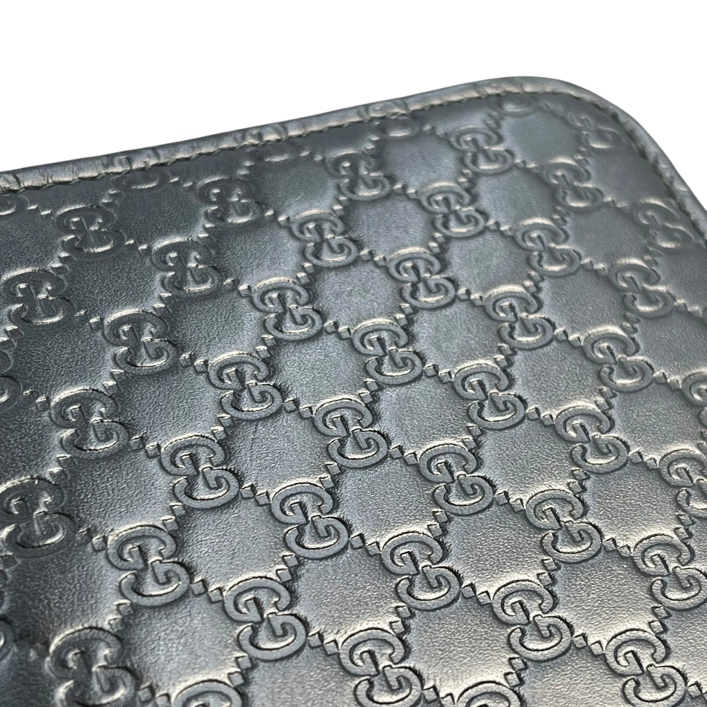 GUCCI Micro Guccissima Round Zip Long Wallet - Black 