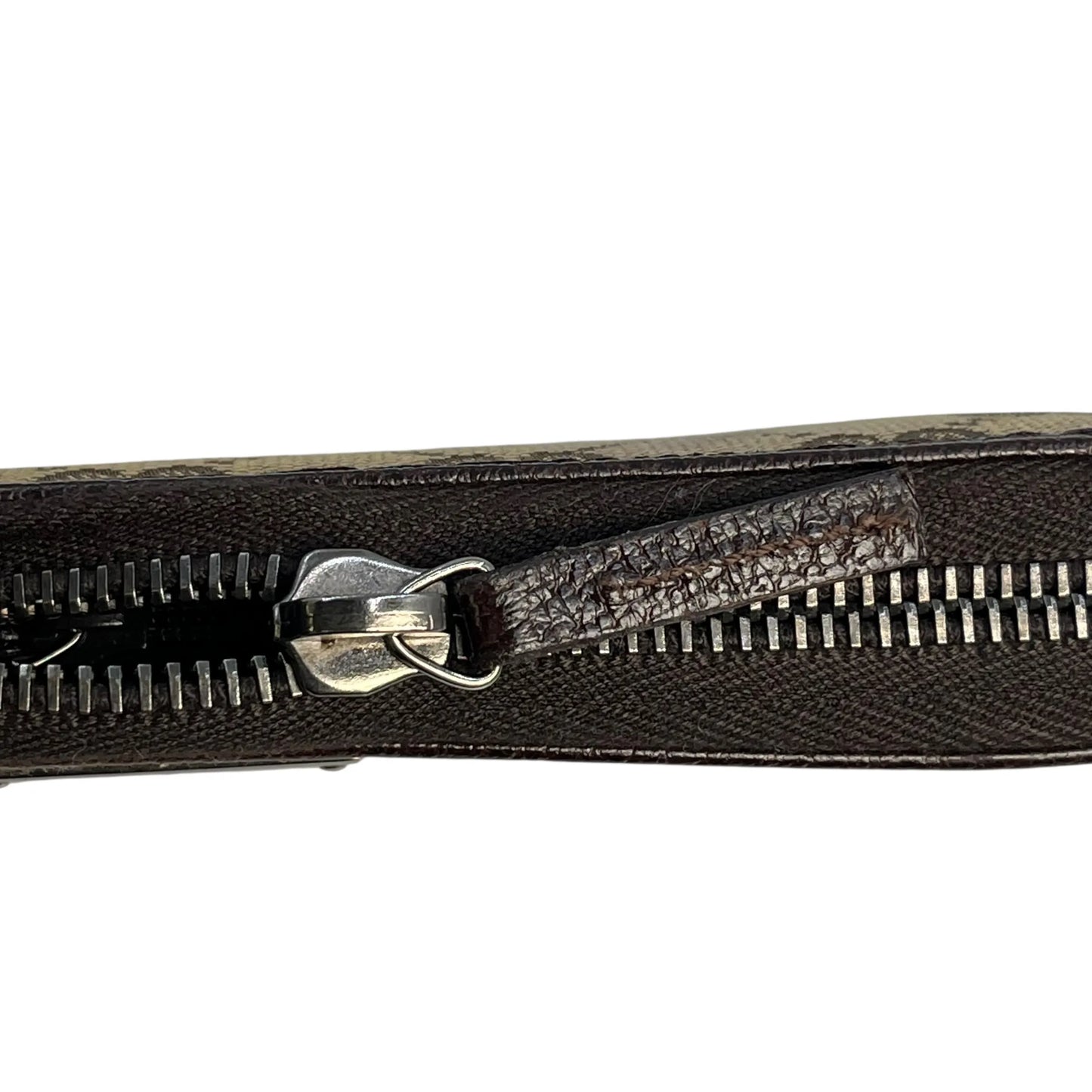 GUCCI キャンバス グッチシマ ラウンドジップ ロングウォレット - ブラウン