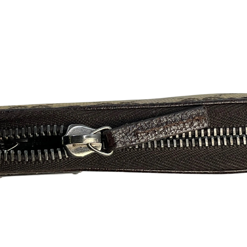 GUCCI キャンバス グッチシマ ラウンドジップ ロングウォレット - ブラウン