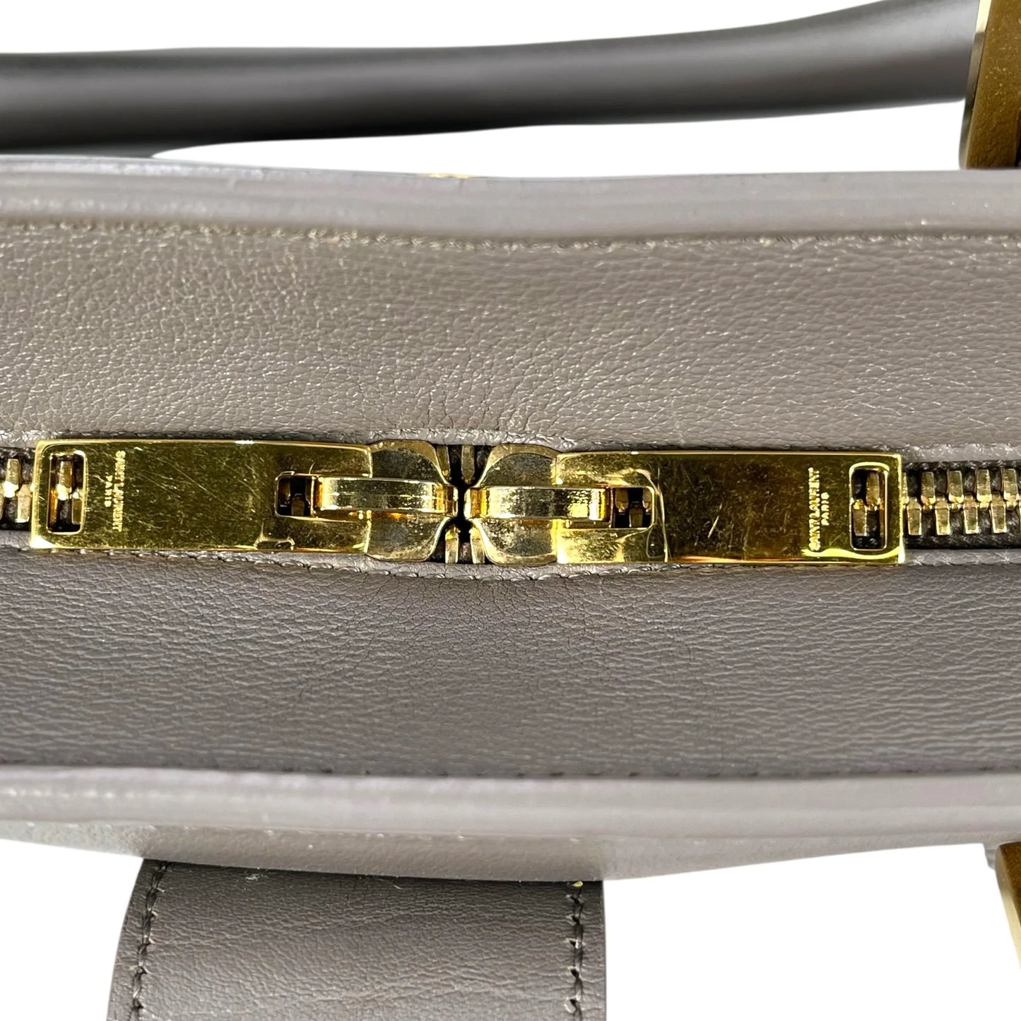 Saint Laurent カバス レザー ハンドバッグ - グレー