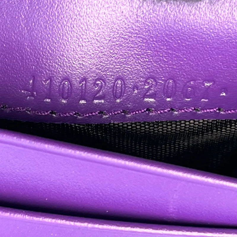 GUCCI Guccissima Leather Card Case - Purple 