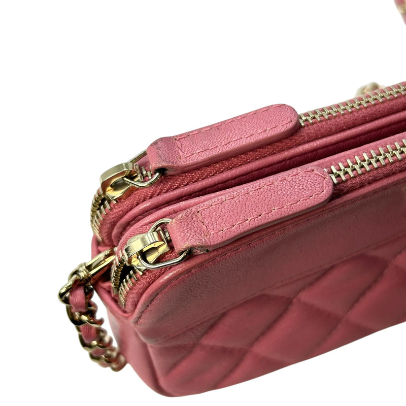 CHANEL Materasse Caviarskin Chain Wallet - Pink - 31343 