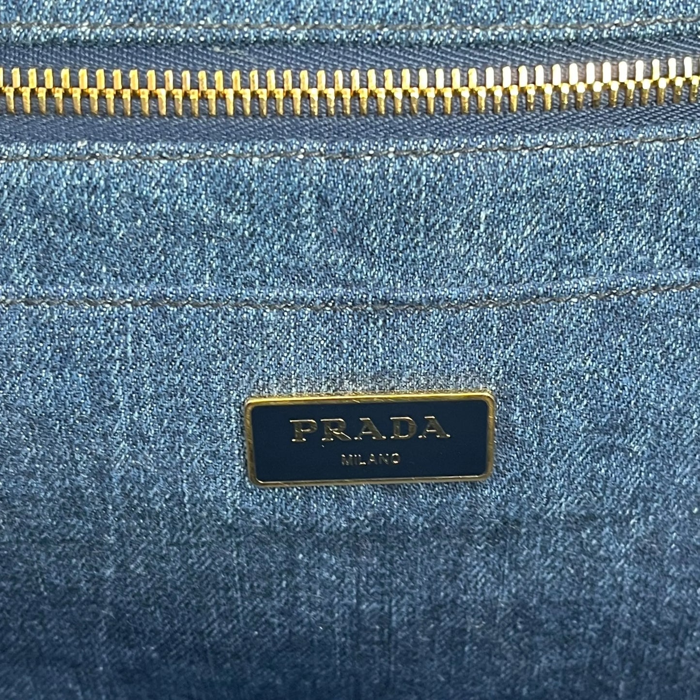 Prada Canapa Denim Tote Bag/Handbag - Blue 