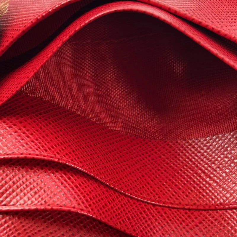 PRADA Heart Print Compact Wallet - Black 