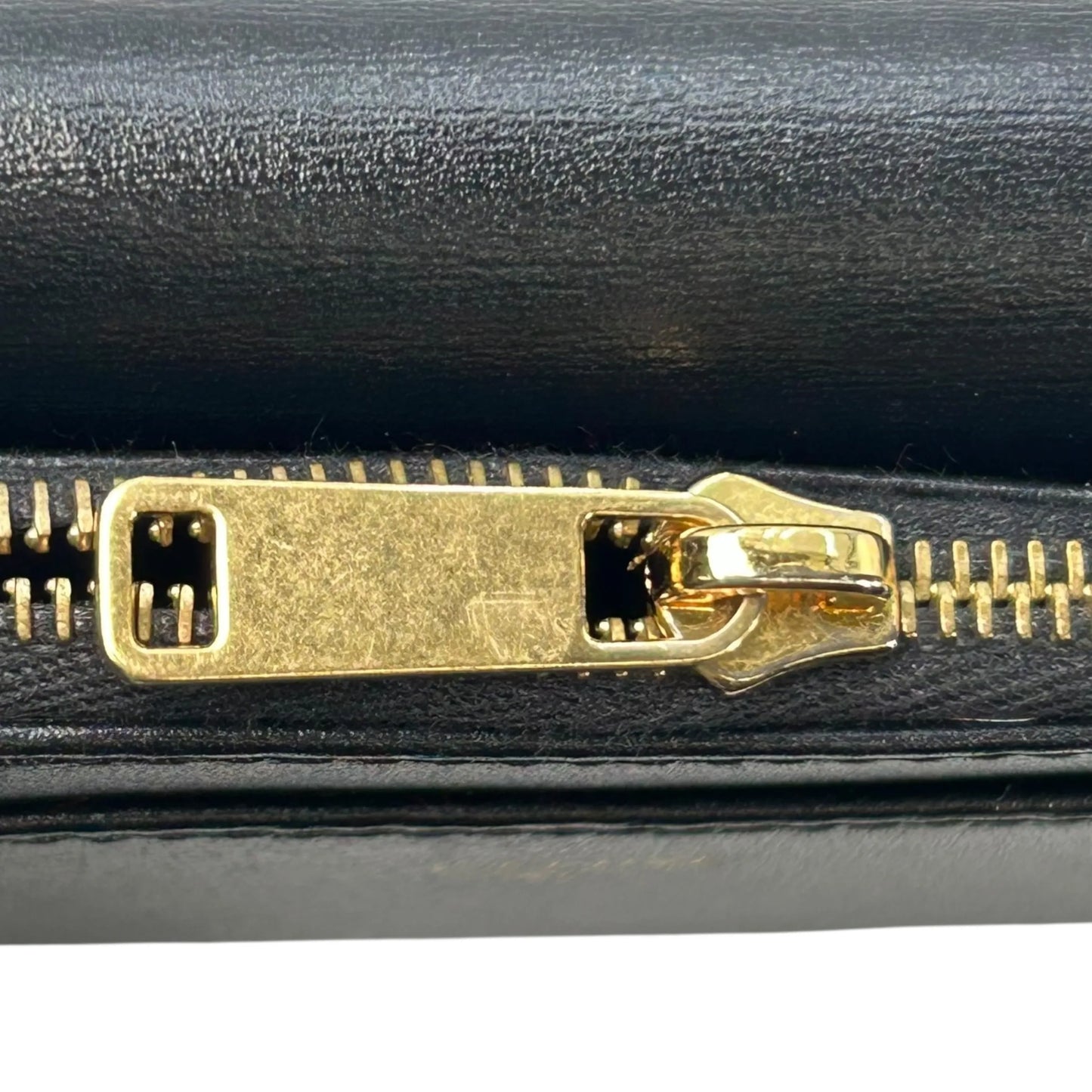 CELINE Vise Coin Triomphe Compact Wallet in Shiny Calfskin - Black 