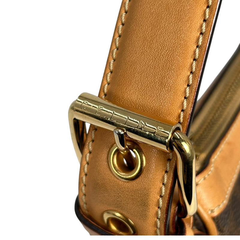 Celine Macadam PVC Canvas One-Shoulder Bag - Brown 