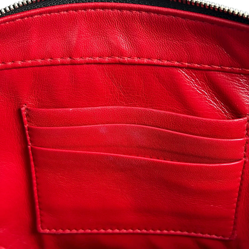 BALENCIAGA Triangle Leather Chain Shoulder Bag - Black 