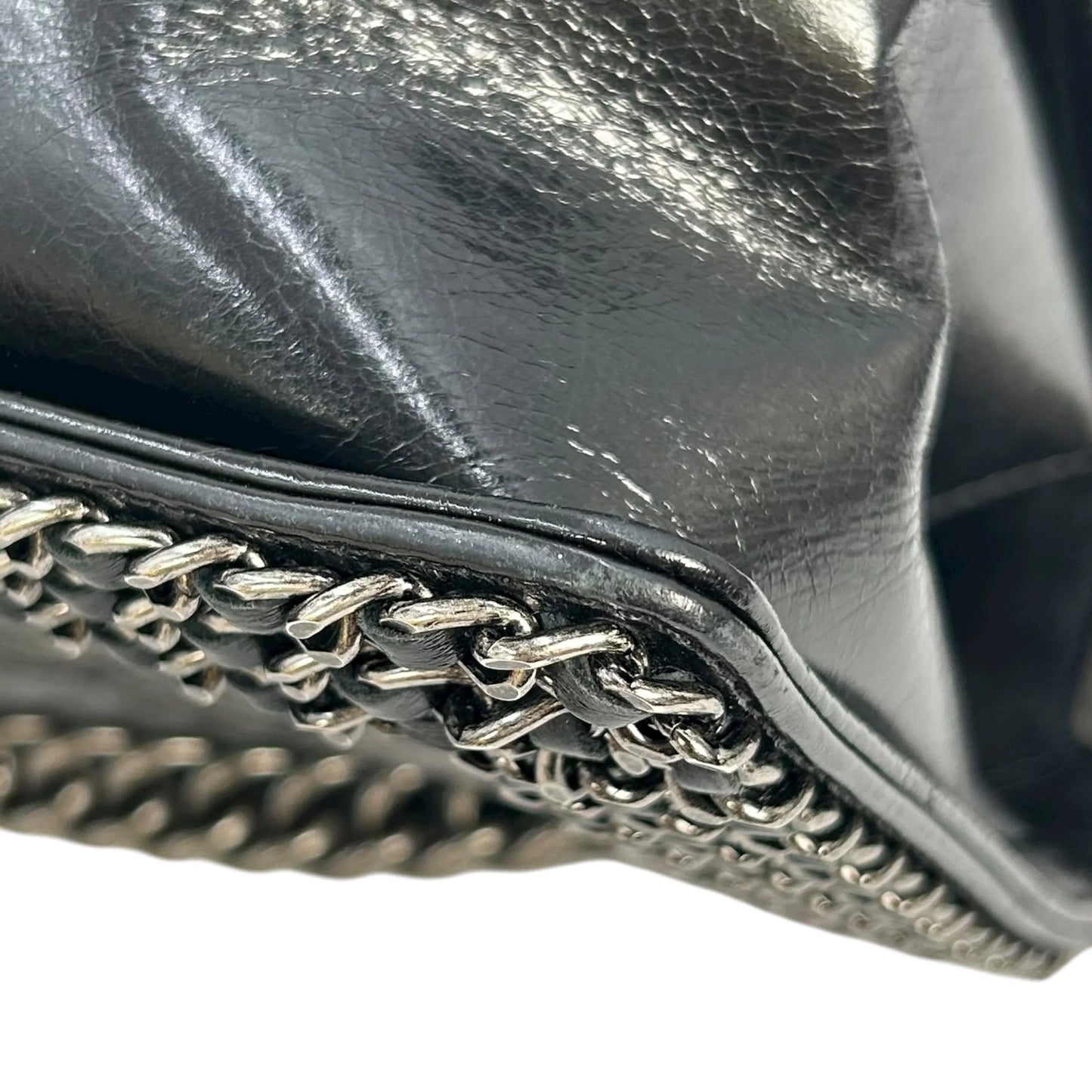 CHANEL Boy Chanel Leather Chain Shoulder Bag - Black 