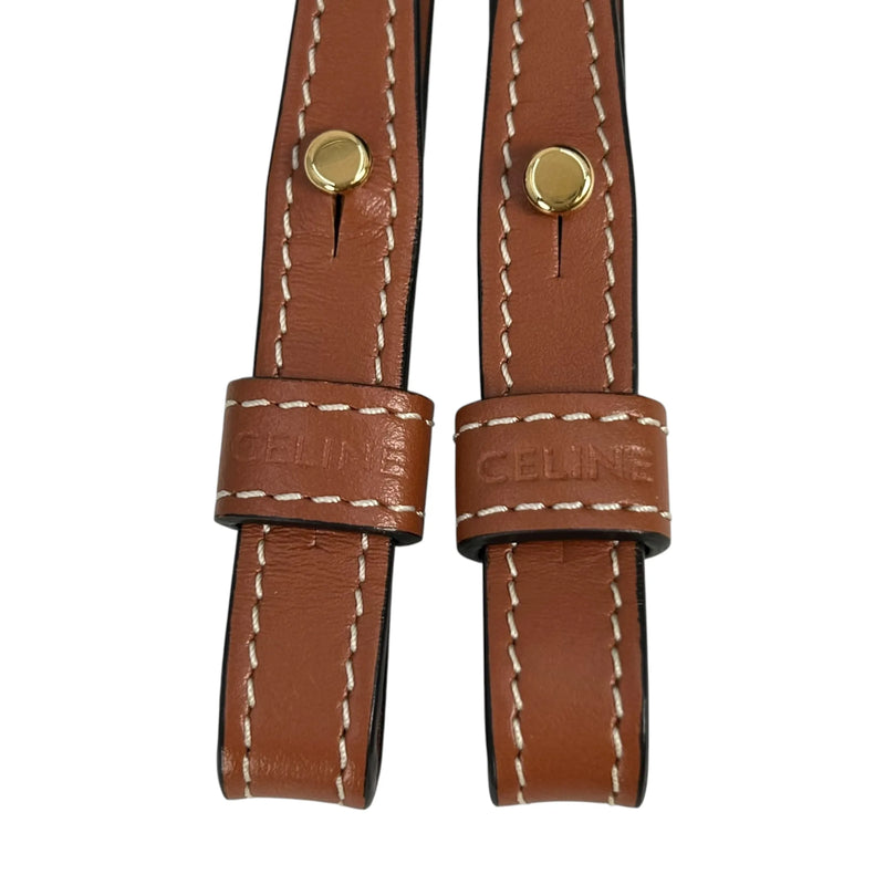 Celine Mini Vertical Cabas Triomphe Canvas Hand Bag - Brown 