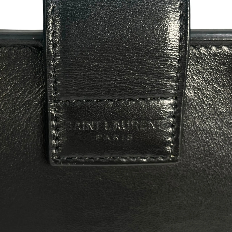 SAINT LAURENT ベイビーカバス レザー ハンドバッグ ショルダーバッグ - ブラック