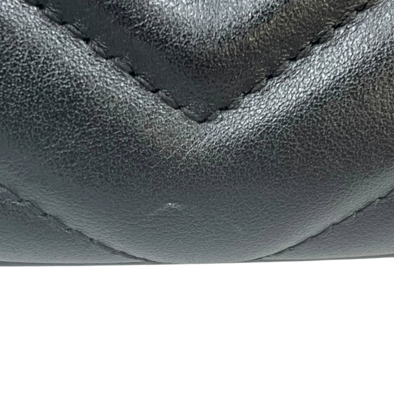 GUCCI GG Marmont Leather Shoulder Bag - Black 