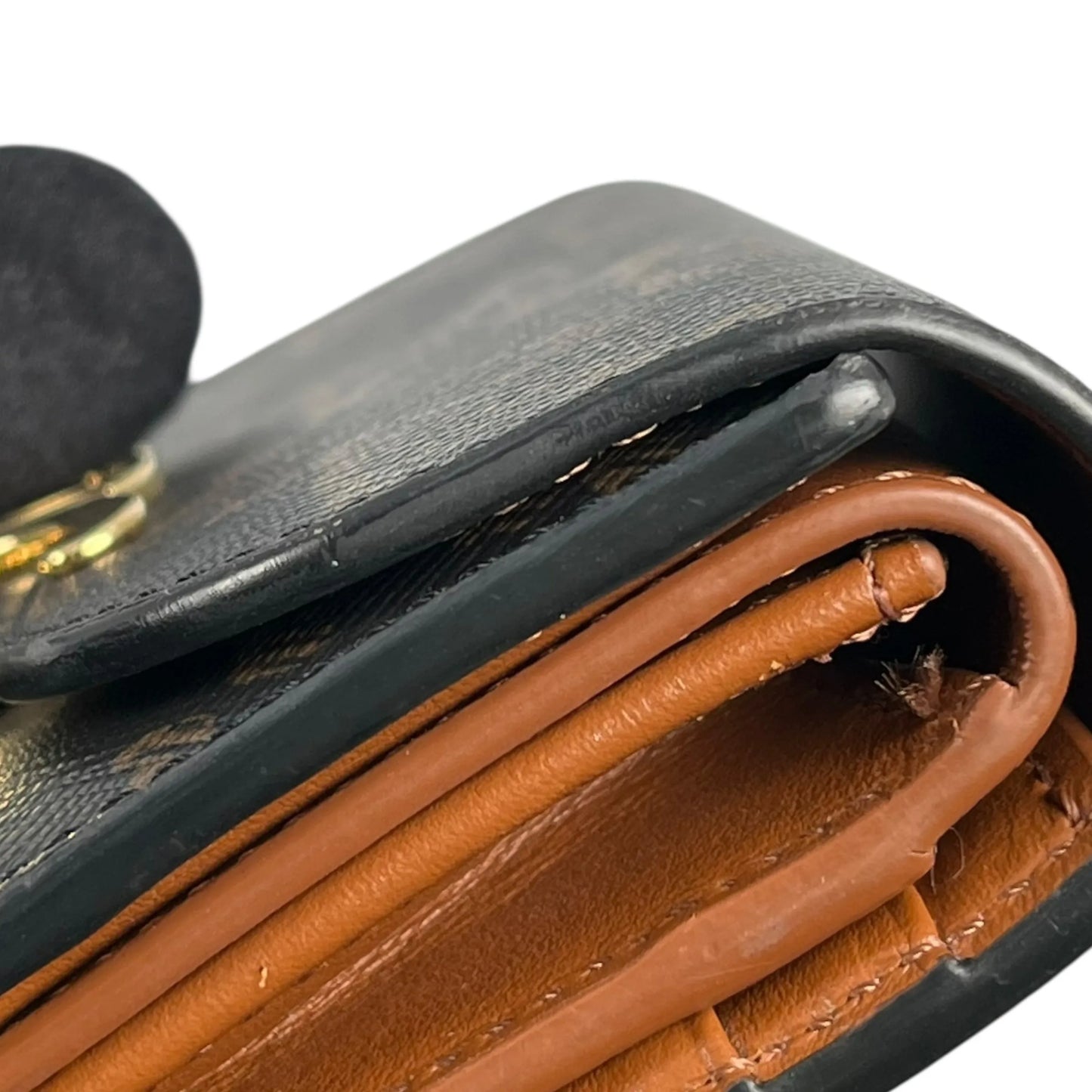 CELINE Triomphe Canvas Compact Wallet - Dark Brown 