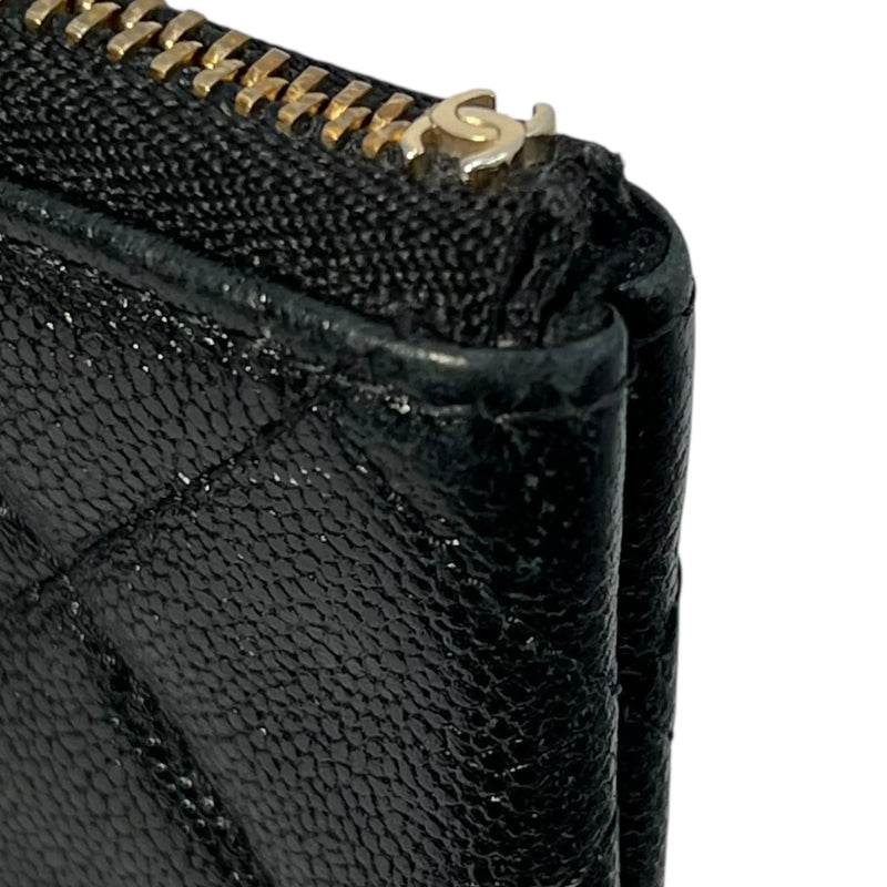 CHANEL キャビアスキン クラシック ジップ コインケース - ブラック