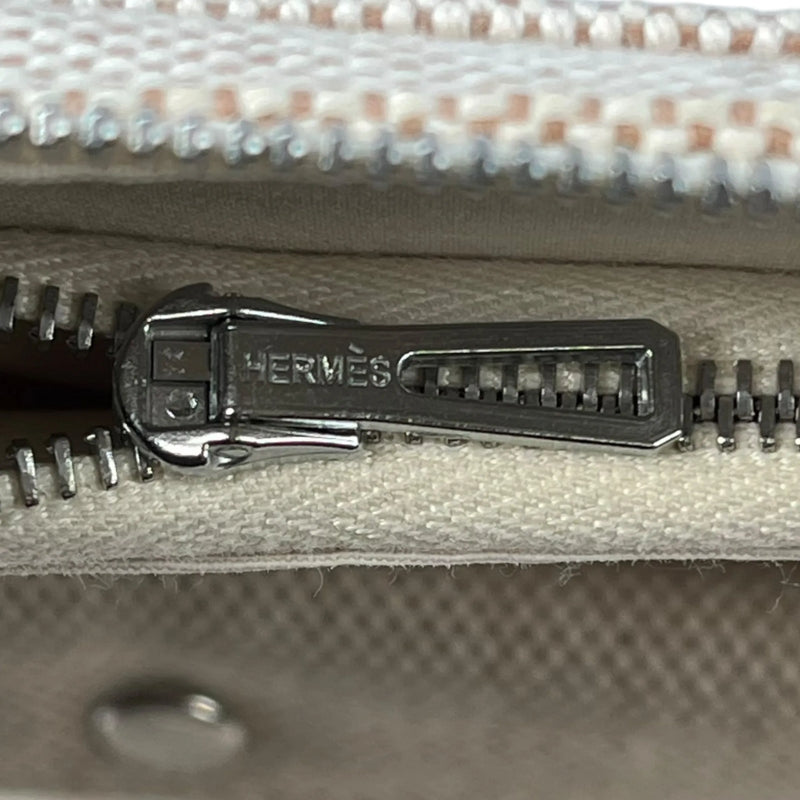 HERMES Air Line Canvas Travel Pouch - Beige 