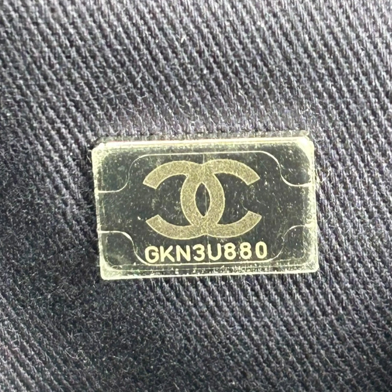 CHANEL Deauville MM Canvas Tote Bag - Navy 