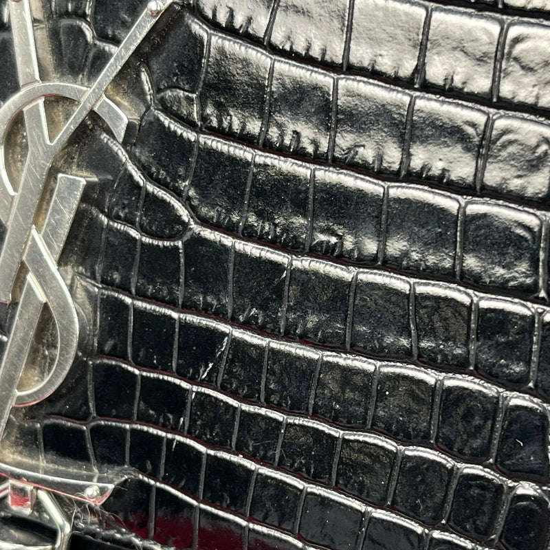 Saint Laurent ケイト タッセル ミディアム クロコダイルエンボスレザー チェーンショルダーバッグ - ブラック