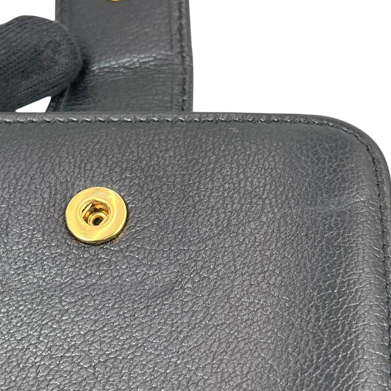 Saint Laurent ジップアラウンドウォレット レザー 二つ折り財布 コンパクトウォレット - ブラック