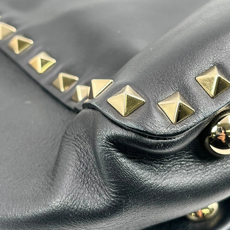 Valentino Rockstud Leather Handbag/Shoulder Bag - Black 