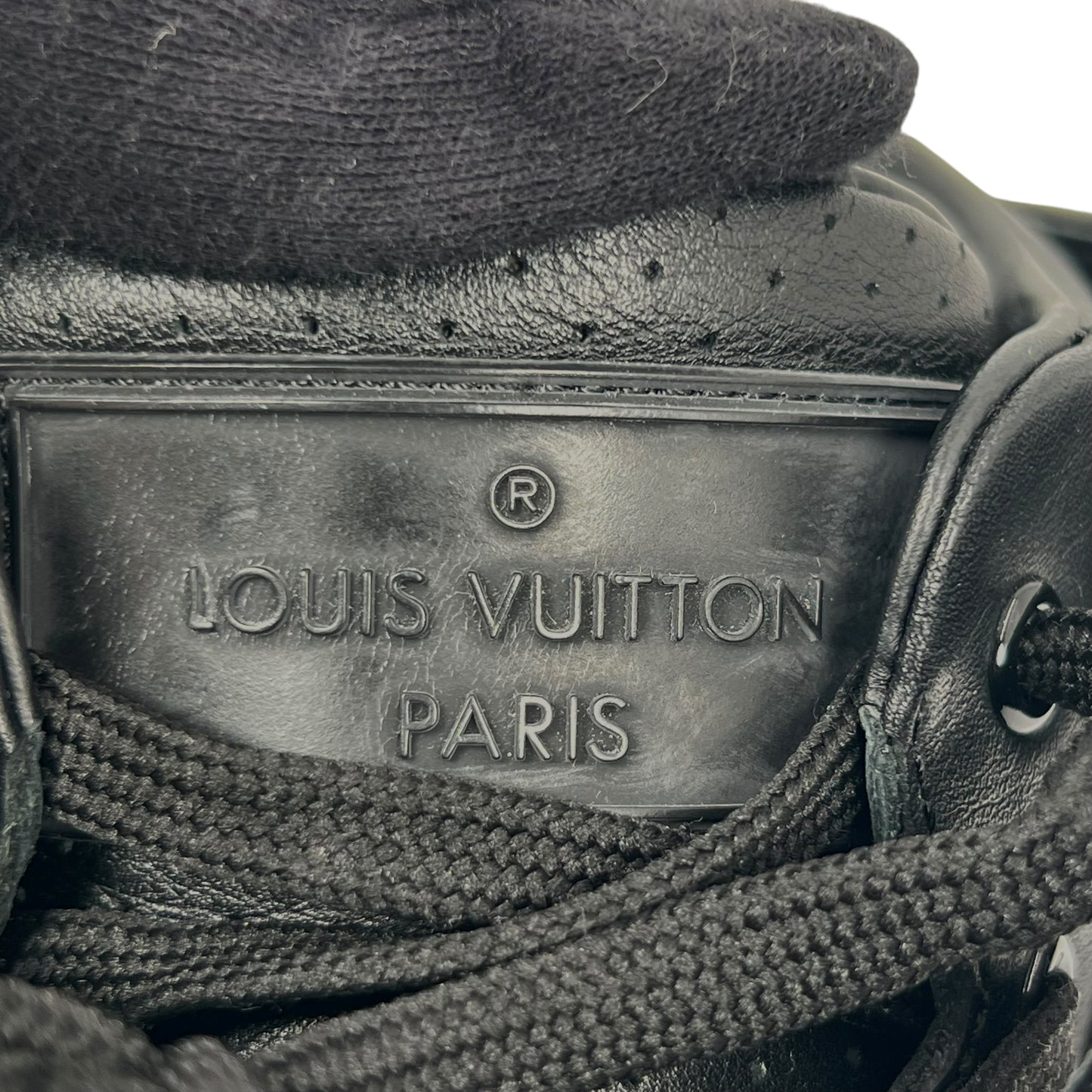 Louis Vuitton Black Leather Sneakers for Men - Black 