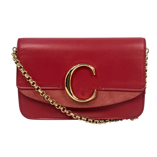 Chloé C チェーン ショルダーバッグ - ピンク × レッド
