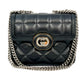 GUCCI Deco Leather Mini Chain Shoulder Bag - Black 