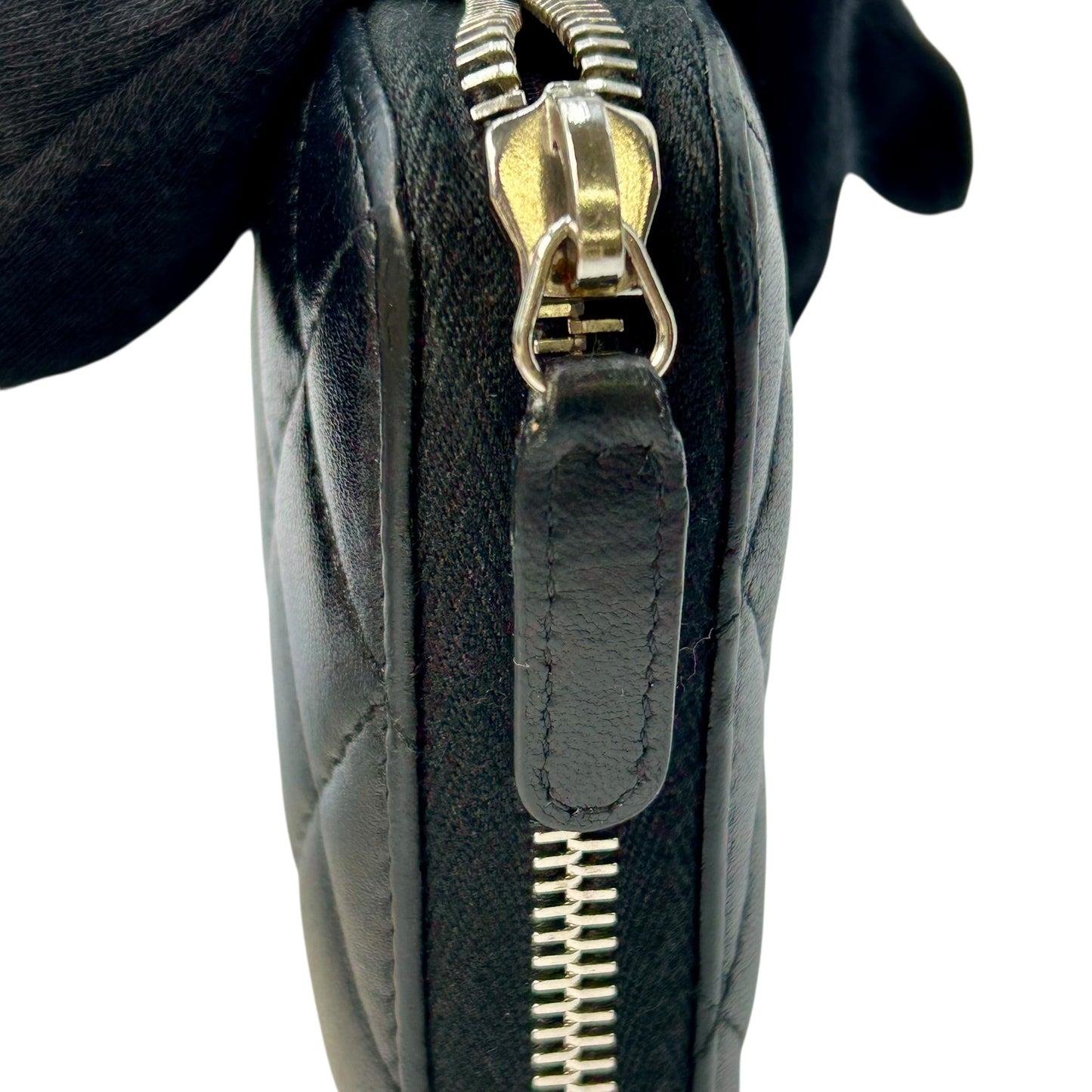 CHANEL Cambon Line Lambskin Long Wallet - Black 