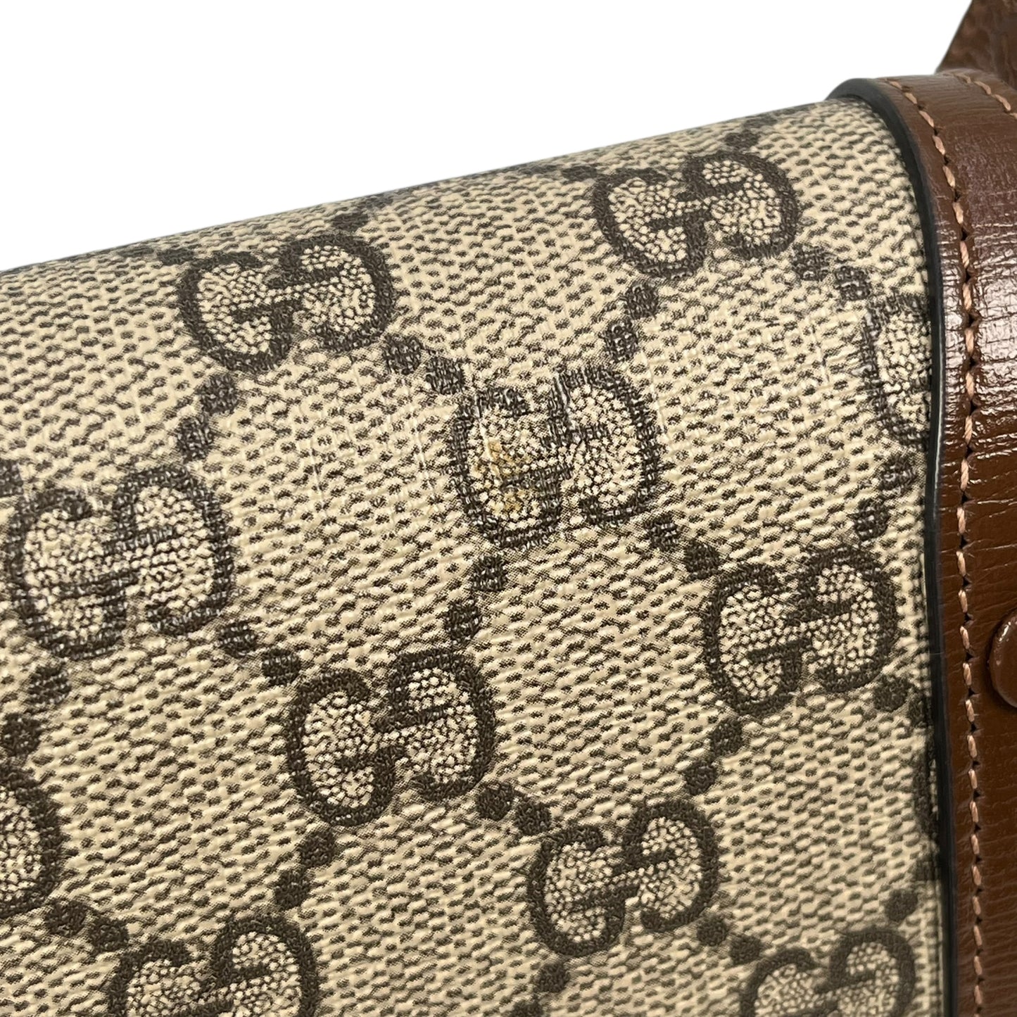 GUCCI GG スプリーム ホースビット 1955 ミニ ショルダーバッグ - ベージュ × ブラウン