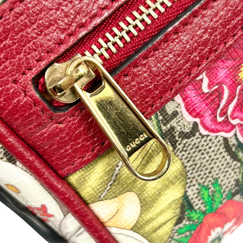GUCCI GG Flora Ophidia Shoulder Bag - Red 