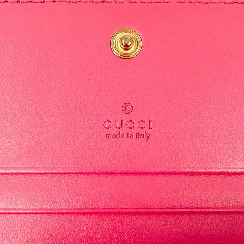 GUCCI GG Matelasse Card Case Bifold Wallet Compact Wallet - Pink 