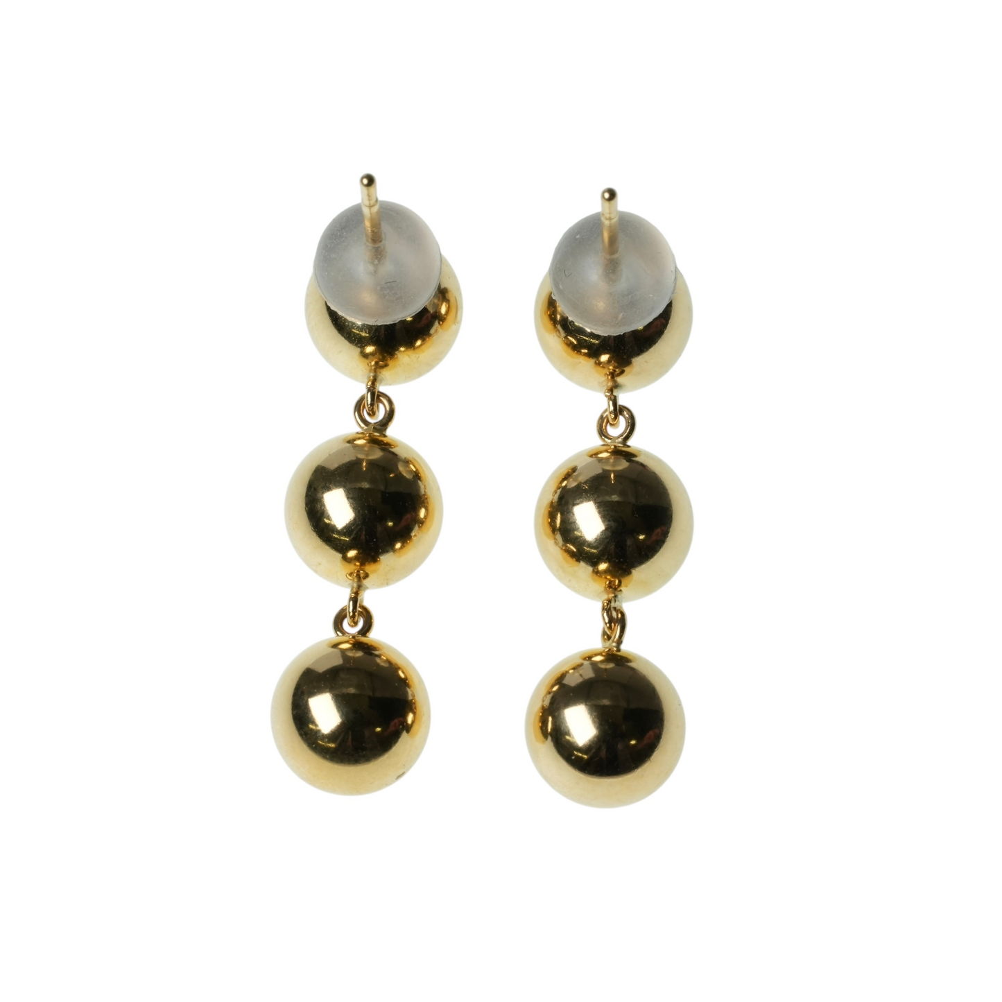 Triple Ball Earrings - 18KYG - 06854 