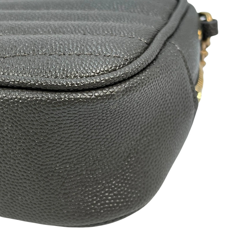 Saint Laurent Lou Mini Shoulder Bag with Chain Wallet - Dark Grey 