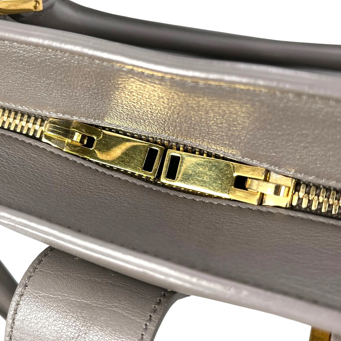 Saint Laurent カバス レザー ハンドバッグ - グレー