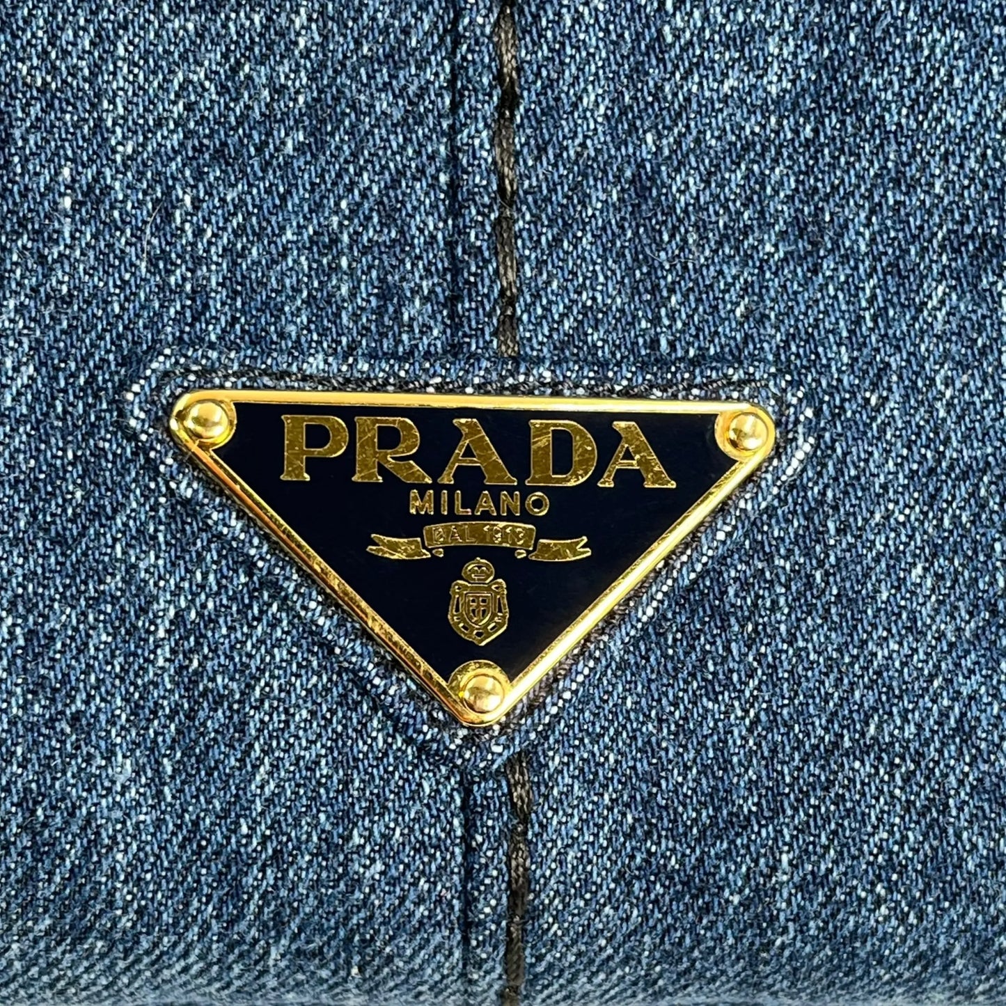 Prada Canapa Denim Tote Bag/Handbag - Blue 