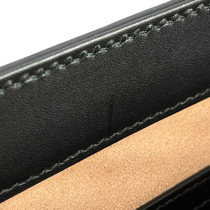 GUCCI Guccissima Padlock Top Handle Leather Hand Bag - Black 